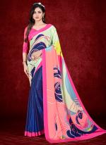 Crape Multi Colour Party Wear Digital Abstract Printed Saree